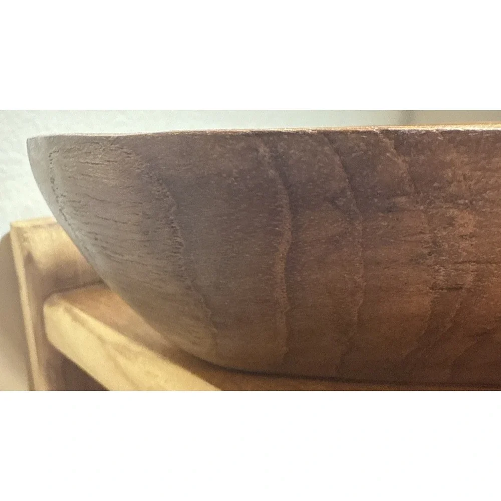 Vintage Wood Bowl - Spade‎ Shaped 7